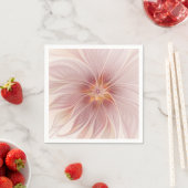 ソフトピンクフローラドリーム抽象芸術フラクタルアートフラワー スタンダードカクテルナプキン (インサイチュ)