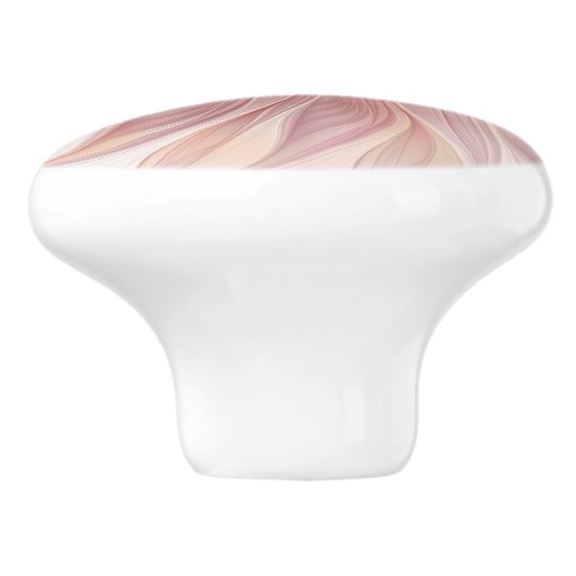 ソフトピンクフローラドリーム抽象芸術フラクタルアートフラワー セラミックノブ (側面)