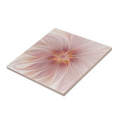 ソフトピンクフローラドリーム抽象芸術フラクタルアートフラワー タイル (側面)