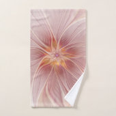ソフトピンクフローラドリーム抽象芸術フラクタルアートフラワー バスタオルセット (ハンドタオル)
