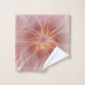 ソフトピンクフローラドリーム抽象芸術フラクタルアートフラワー バスタオルセット (ウォッシュタオル)