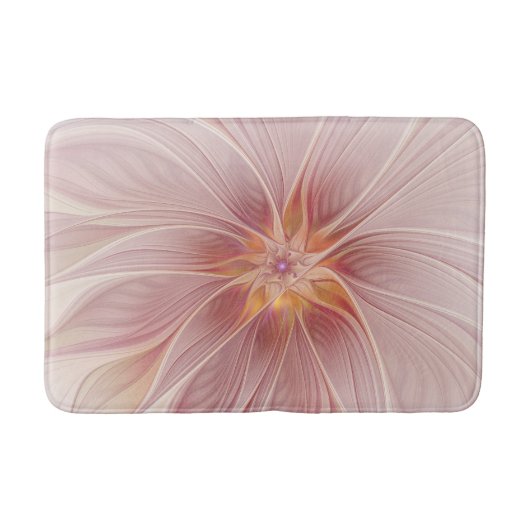 ソフトピンクフローラドリーム抽象芸術フラクタルアートフラワー バスマット (正面)