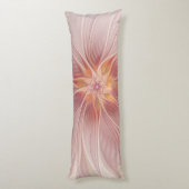 ソフトピンクフローラドリーム抽象芸術フラクタルアートフラワー ボディピロー (裏面 (縦))
