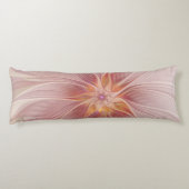 ソフトピンクフローラドリーム抽象芸術フラクタルアートフラワー ボディピロー (裏面)