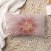 ソフトピンクフローラドリーム抽象芸術フラクタルアートフラワー ランバークッション (ブランケット)
