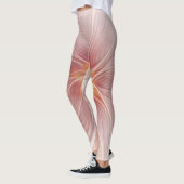 ソフトピンクフローラドリーム抽象芸術フラクタルアートフラワー レギンス (左)