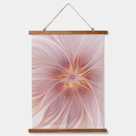 ソフトピンクフローラドリーム抽象芸術フラクタルアートフラワー 吊り下げ型タペストリー