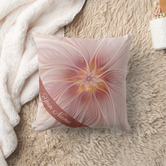 ソフトピンクフローラドリーム抽象芸術モダンフラワー名 クッション (ブランケット)