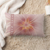 ソフトピンクフローラドリーム抽象芸術モダンフラワー名 ランバークッション (ブランケット)