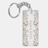 ソフトピンクフローラバラパーソナライズされた, キーホルダー (正面左)