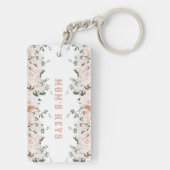 ソフトピンクフローラバラパーソナライズされた, キーホルダー (裏面)