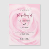 ソフトピンクフローラバララグジュアリー結婚ズ マグネット招待状 (正面)