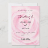ソフトピンクフローラバララグジュアリー結婚ズ 招待状 (正面)