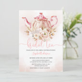 ソフトピンクフローラパンパスグラステアブライダルシャワー 招待状 (スタンド正面)