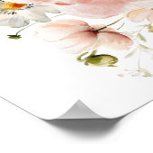 ソフトピンクフローラブライダルシャワーウェルカムサイン ポスター (角)