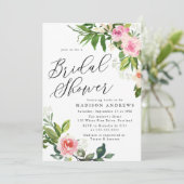 ソフトピンクフローラブライダルシャワー 招待状 (スタンド正面)