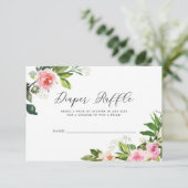 ソフトピンクフローラベビーシャワーおむつラッフル 招待状 (スタンド正面)