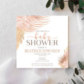 ソフトピンクフローラベビーシャワー招待状 招待状