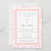 ソフトピンクフローラペイズリー第1聖餐式 招待状 (正面)