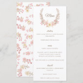 ソフトピンクフローラリースメニューカード メニュー (正面/裏面)