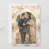 ソフトピンクフローラロマンチックスワンスインディアン結婚ズ 招待状 (裏面)