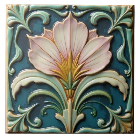 ソフトピンクフローラ型枠 タイル (正面)