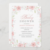 ソフトピンクフローラ招待状 招待状 (正面/裏面)