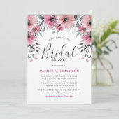 ソフトピンクフローラ水彩エレガントブライダルシャワー 招待状 (スタンド正面)