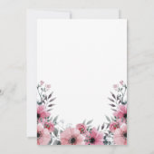 ソフトピンクフローラ水彩エレガントブライダルシャワー 招待状 (裏面)