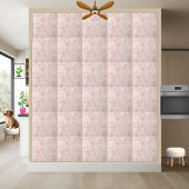 ソフトピンクフローラ水彩パターン タイル
