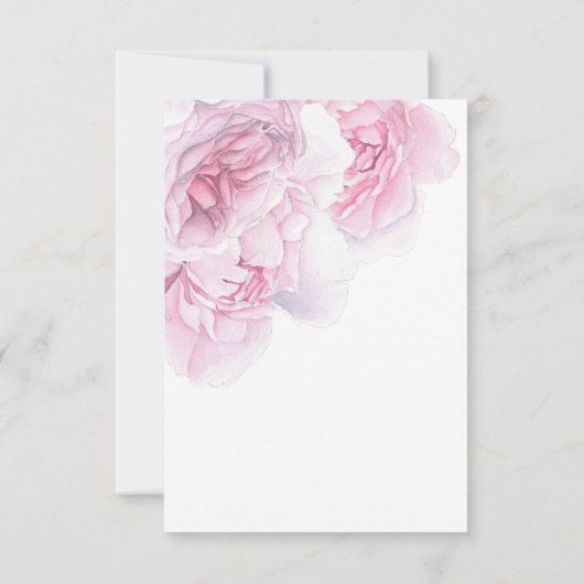 ソフトピンクフローラ水色牡丹ウェディングRSVP 出欠カード (裏面)