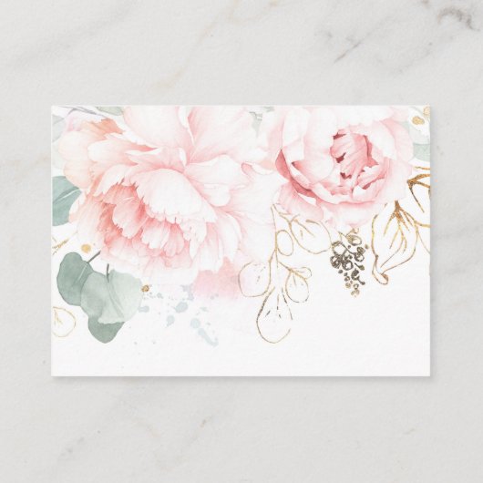 ソフトピンクフローラ結婚のWebサイトカード 名刺 (裏面)