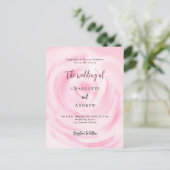 ソフトピンクフローラ結婚バラ インビテーションポストカード (スタンド正面)