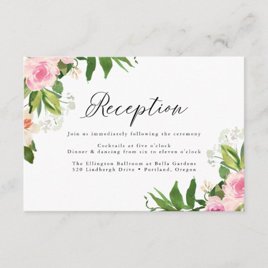 ソフトピンクフローラ結婚披露宴 エンクロージャーカード (正面)