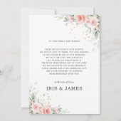 ソフトピンクフローラ緑の幾何結婚写真 サンキューカード (裏面)