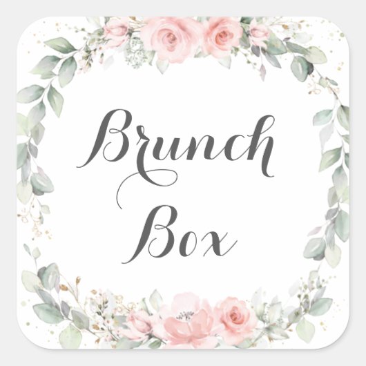 ソフトピンクフローラ緑リースサンキュービター スクエアシール (正面)