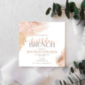 ソフトピンクフローラ誕生日ブランチパーティの招待状 招待状