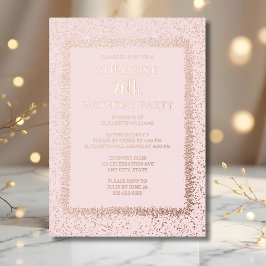 ソフトピンクフローラ70カスタムth誕生日 箔招待状