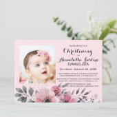 ソフトピンクフローラ《キリスト教》洗礼式や命名式エレガントイベント 招待状 (スタンド正面)