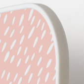 ソフトピンクブラシ水玉模様パターンカスタム文字カッコいい ピックルボールラケット (左詳細)