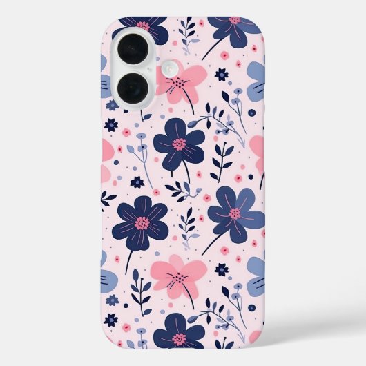 ソフトピンクブルーの野の花の草原の美意識 Case-Mate iPhoneケース (裏面)