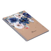 ソフトピンクブルー水彩花彼女の個人的 ノートブック (右側)