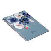 ソフトピンクブルー水彩花彼女の個人的 ノートブック (右側)