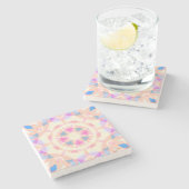 ソフトピンクブルー魔法スターハロウィンレインボーデコール ストーンコースター (横)