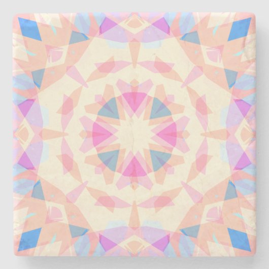 ソフトピンクブルー魔法スターハロウィンレインボーデコール ストーンコースター (正面)