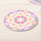ソフトピンクブルー魔法スターハロウィンレインボーデコール ラウンドペーパーコースター (アングル)