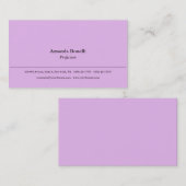 ソフトピンクプレインミニマルエレガントプロフェッショナル 名刺 (正面/裏面)
