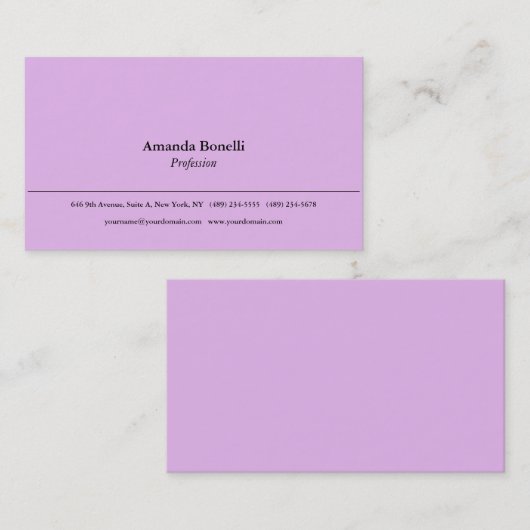 ソフトピンクプレインミニマルエレガントプロフェッショナル 名刺 (正面/裏面)