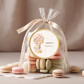 ソフトピンクベビーガールテディベア ラウンドシール