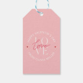 ソフトピンクホワイトハッピーバレンタインデーラブ ギフトタグ (裏面)